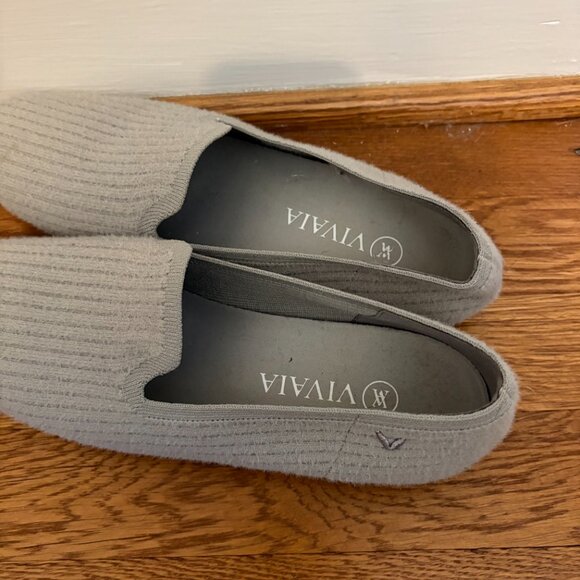 Vivaia Rosie Square-Toe Fluffy Loafers in Grey - 40 - Picture 6 of 9